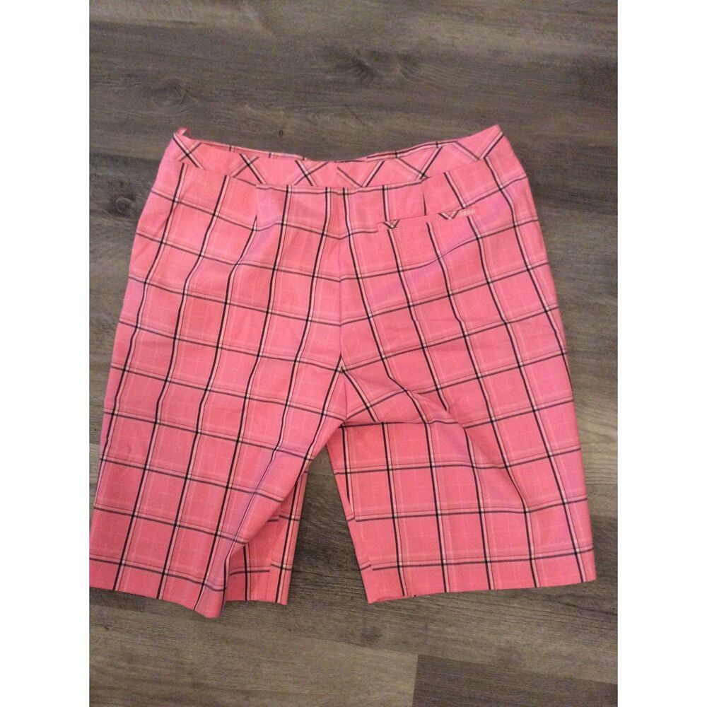 IZOD Pink Black Cool FX Stretch Womens Golf Shorts Size 10